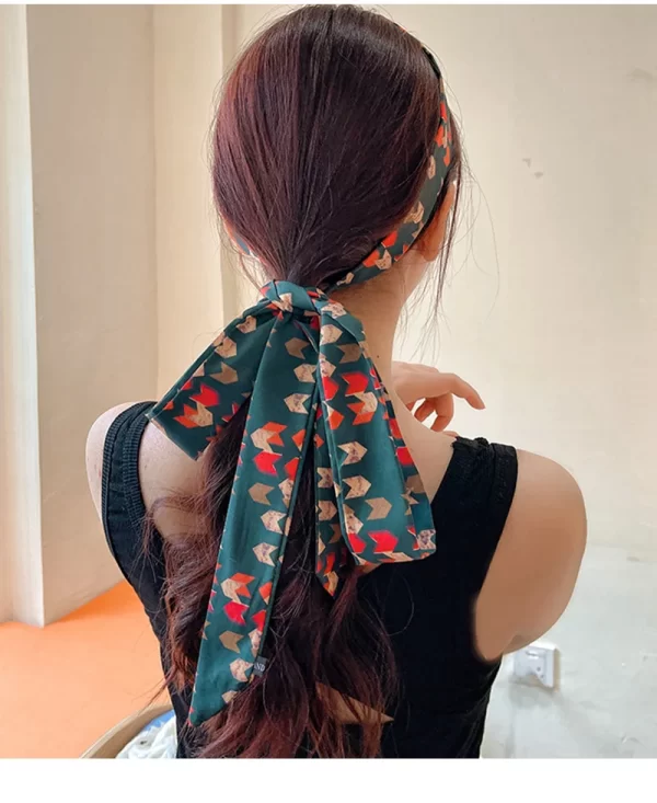 Long Hair Bows Scarf Headscarf Fashion Hair Ties Ribbons Multifunctional Headband Bandana Elastic Hair Accessories For Women - Image 2