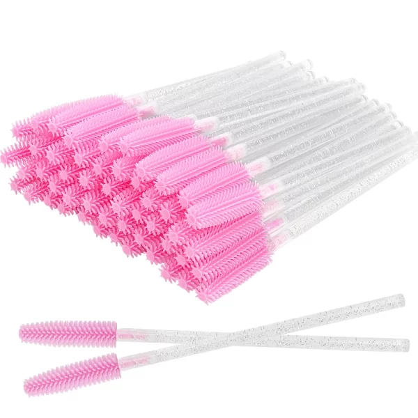 50 Pcs Silicone Crystal Mascara Wands Applicator Disposable Diamond Eyelash Brushes Comb for Women Beauty Makeup Brush Tools - Image 9
