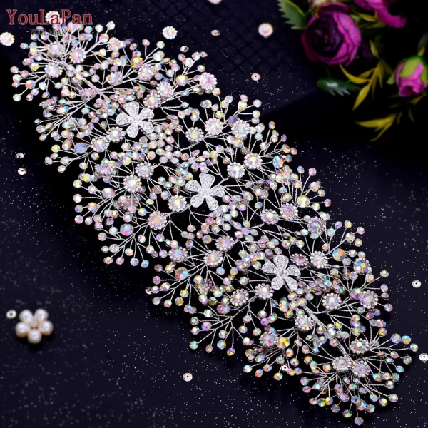 YouLaPan HP420 Wedding Accessories Bridal Headpieces Luxurious Banquet Jewelry Headdresses Bride Tiara and Crown Flower Headband - Image 14