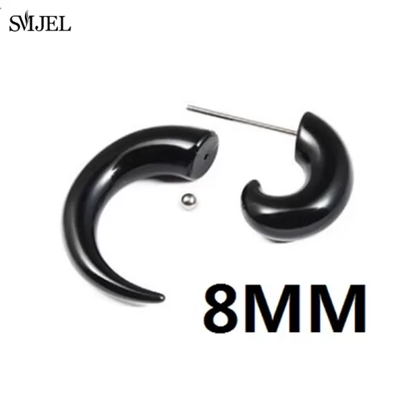 Punk Black Acrylic Fake Cheater Spiral Ear Taper Gauges Expander Earring Tunnel Plugs Piercing Body Jewelry 10MM/8MM/6MM/5MM/4MM - Image 9
