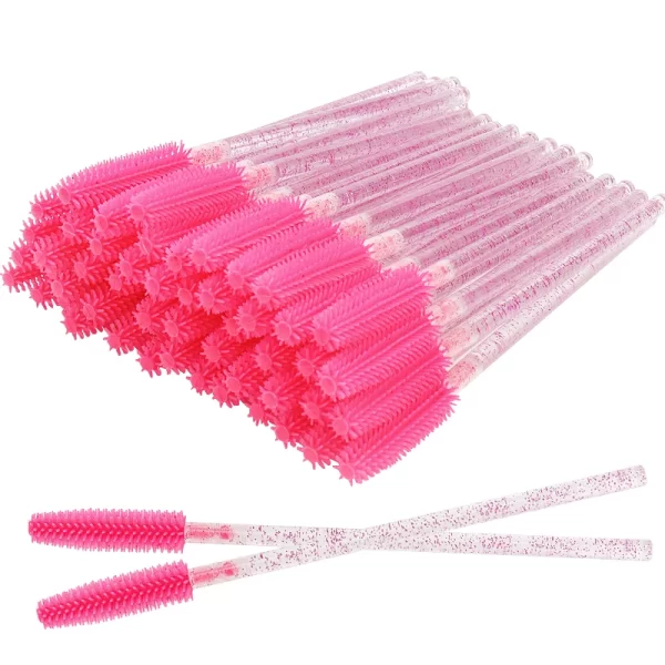 50 Pcs Silicone Crystal Mascara Wands Applicator Disposable Diamond Eyelash Brushes Comb for Women Beauty Makeup Brush Tools - Image 7