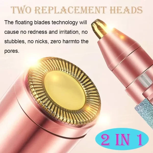 Electric Facial Hair Remover & Eyebrow Trimmer Lipstick Shaver Painless Eyebrow Razor Lips Body Facial Hair Removal for Women - Image 3
