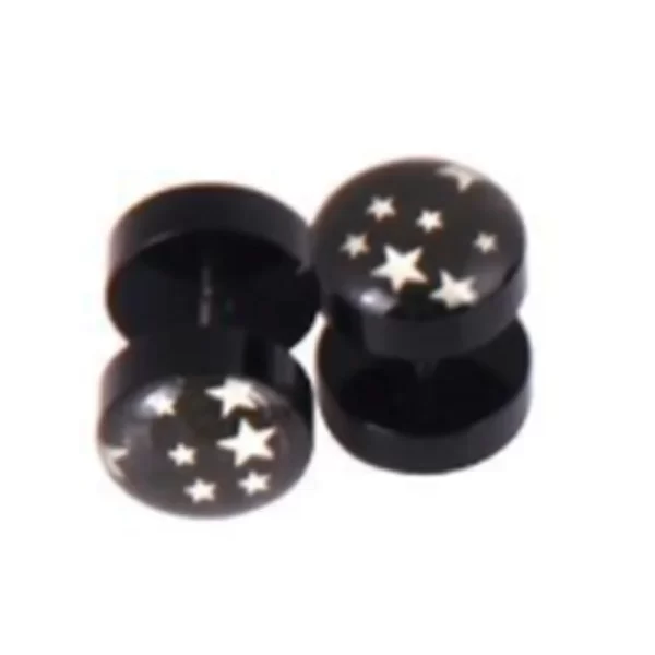 1Pair Steel Skull Cheater Plugs Fake Tunnels Ear Gauges Cat Punk Faux Percing Oreille Acrylic Falso Piercing Oreja Dilataciones - Image 13