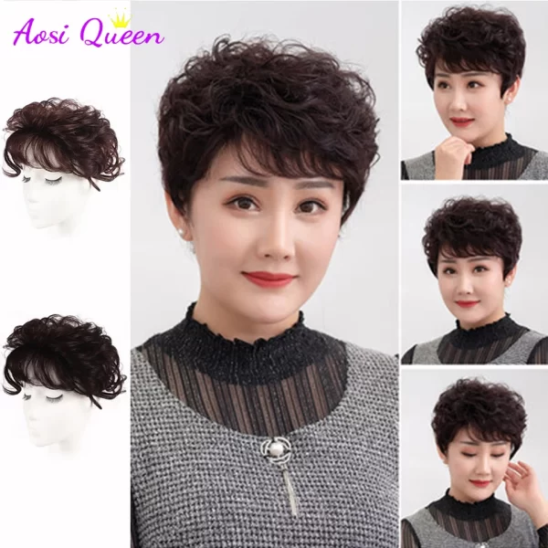 SyntheticAir Hair Bangs Edge Clipped In Bangs Extended Hair Piece Bangs Wig Cut Top Hair Loss To Cover Gray Hair Increase Volume - Image 3