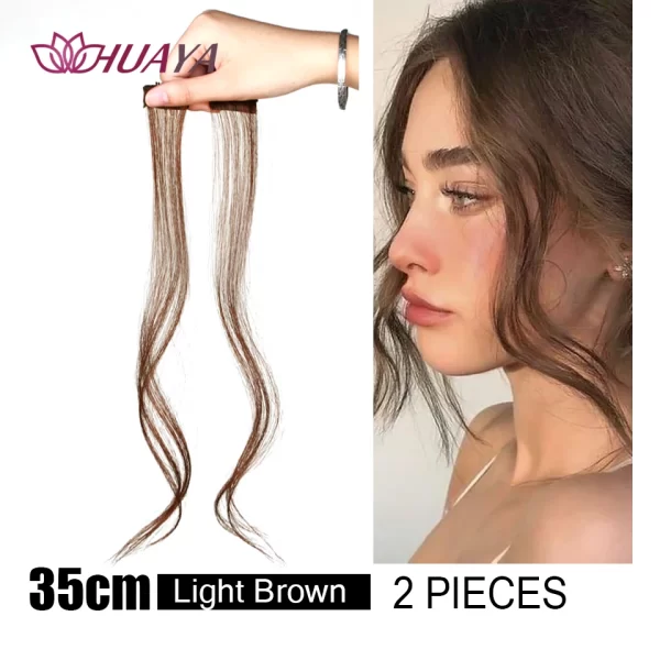 HUAYA Synthetic Hair Bangs Clips Front Side Long Bangs Fake Fringe Clip In Hair Extensions Accessories for Women - Image 42