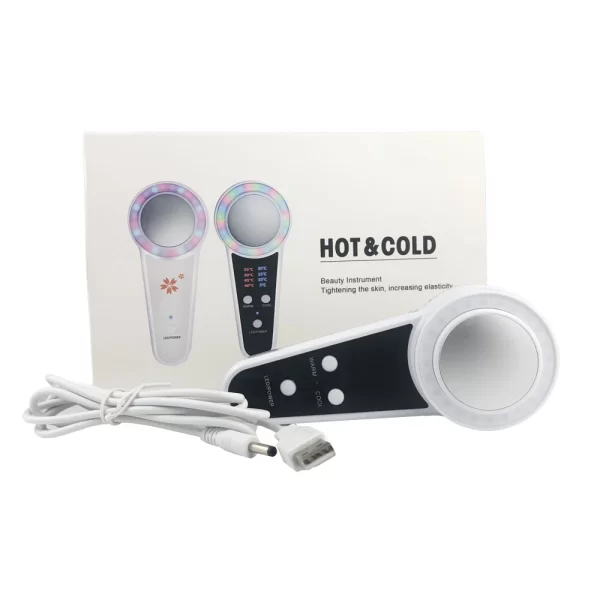 Hot Cold Machine Face Massager Skin Care Product Penetration LED Photon Rejuvenation Facial Wrinkle Cryotherapy Anti Puffness - Image 2