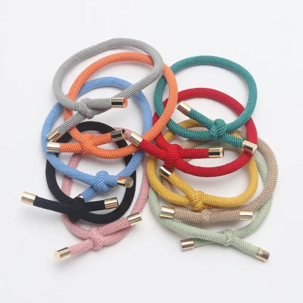 10PCS Women Elastic Hair Rubber Bands High Quality Girls Hair Bands Hair Scrunchies Gold Plated  Hair Accessories Hair Gum/Tie - Image 2