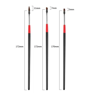 3Pcs Nail Art Brush UV Gel Set Design Pen Painting Dotting Tools Black and Red Handle Wholesales Acrylic Manicure Tools
