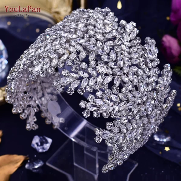 YouLaPan HP420 Wedding Accessories Bridal Headpieces Luxurious Banquet Jewelry Headdresses Bride Tiara and Crown Flower Headband - Image 8