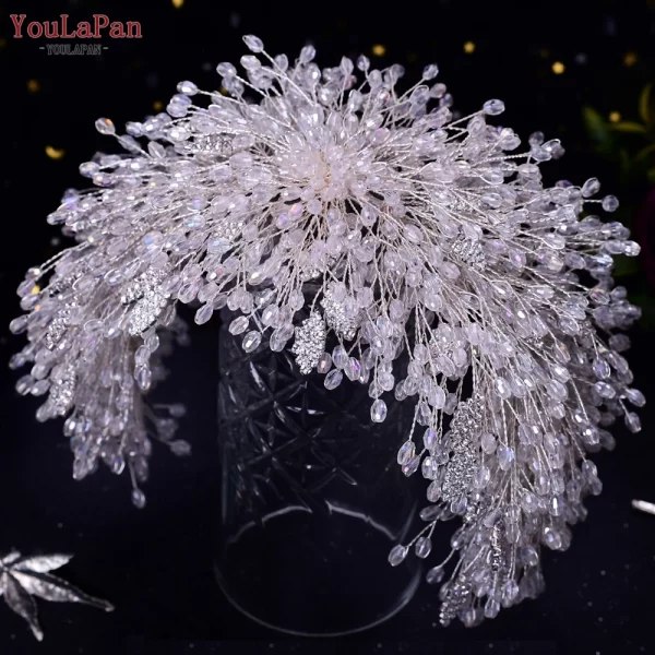 YouLaPan HP420 Wedding Accessories Bridal Headpieces Luxurious Banquet Jewelry Headdresses Bride Tiara and Crown Flower Headband - Image 9