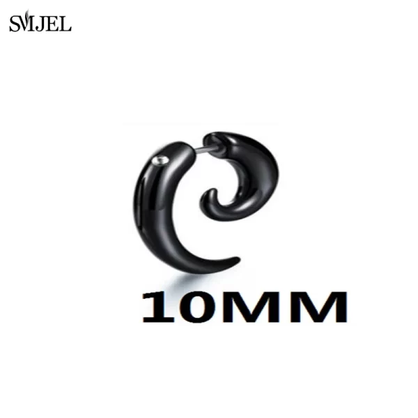 Punk Black Acrylic Fake Cheater Spiral Ear Taper Gauges Expander Earring Tunnel Plugs Piercing Body Jewelry 10MM/8MM/6MM/5MM/4MM - Image 11