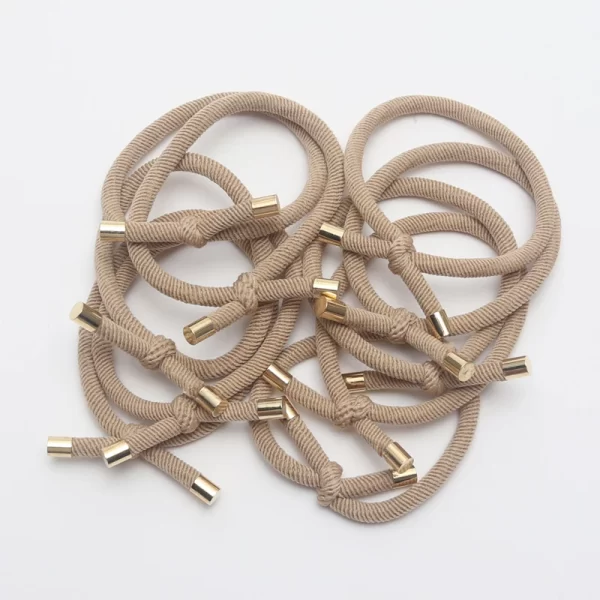10PCS Women Elastic Hair Rubber Bands High Quality Girls Hair Bands Hair Scrunchies Gold Plated  Hair Accessories Hair Gum/Tie - Image 20