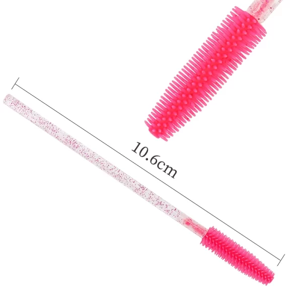 50 Pcs Silicone Crystal Mascara Wands Applicator Disposable Diamond Eyelash Brushes Comb for Women Beauty Makeup Brush Tools - Image 4