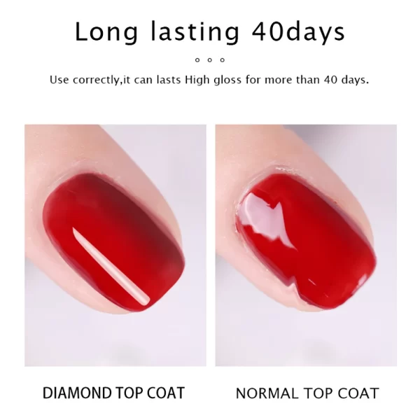 Vendeeni 15ml Diamond Top Coat For Gel Nail Polish Reinforce Long Lasting UV Soak Off Gel Varnish High Light Nail Art Primer Gel - Image 6