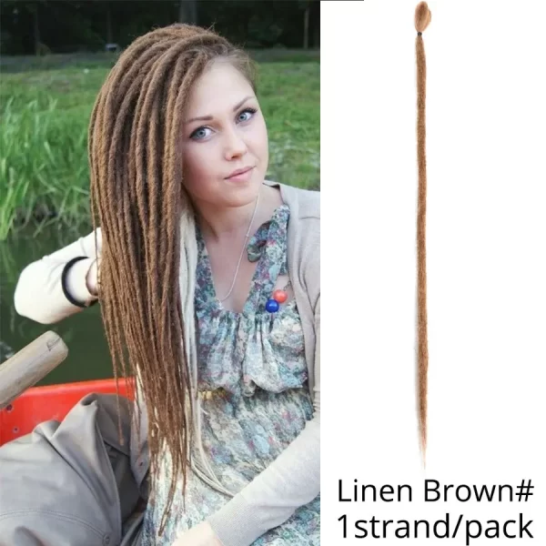 5 Strands Reggae Synthetic 20 36inch Handmade Dreadlocks Hair Extensions Faux Locks Crochet Hair Braid Hairpiece For Women/Men - Image 9