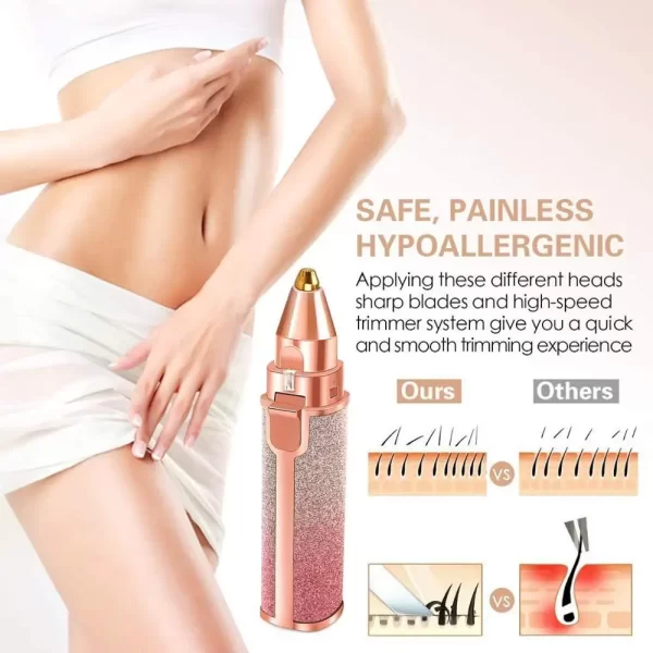 Electric Facial Hair Remover & Eyebrow Trimmer Lipstick Shaver Painless Eyebrow Razor Lips Body Facial Hair Removal for Women - Image 6