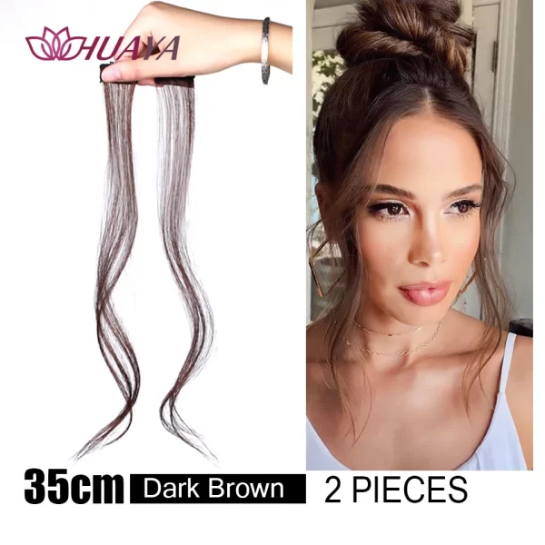 HUAYA Synthetic Hair Bangs Clips Front Side Long Bangs Fake Fringe Clip In Hair Extensions Accessories for Women - Image 39
