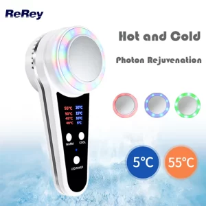 Hot Cold Machine Face Massager Skin Care Product Penetration LED Photon Rejuvenation Facial Wrinkle Cryotherapy Anti Puffness