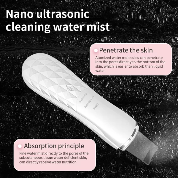 42℃ Heating Ultrasonic Facial Skin Scrubber Constant Temperature Ion Deep Face Cleaning Peeling Shovel Exfoliating Skin Care - Image 3