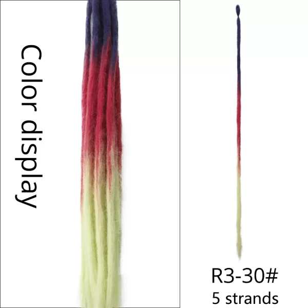 5strands Dreadlocks Hair Extensions Synthetic Faux Locs Crochet Hair Braids Hip-hop Knotless Hook Ombre Braiding African Tribe - Image 49