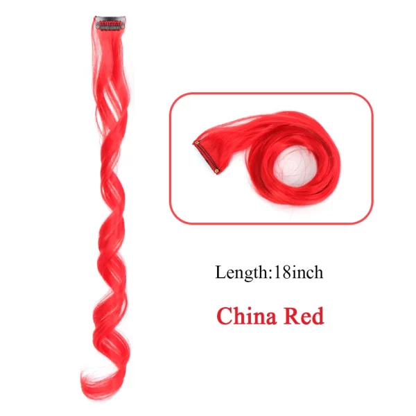 HUAYA Synthetic Long Curly Women Heat Resistant Clip In Hair Extension Hairpiece Gold Grey Purple Pink Red Colorful Extension - Image 25