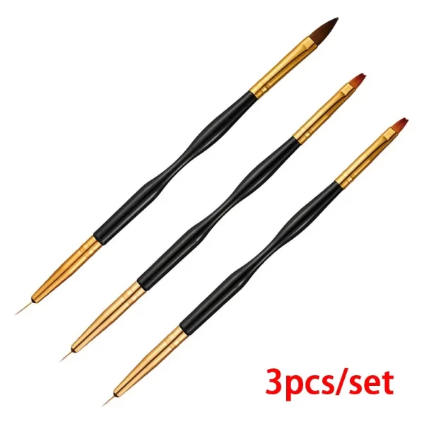 3Pcs Acrylic Nail Brush Set #8/10/14 Professional Acrylic Powder Extension Nail Brushes Nail Art 3D Carving Manicure Salon Tools - Image 8