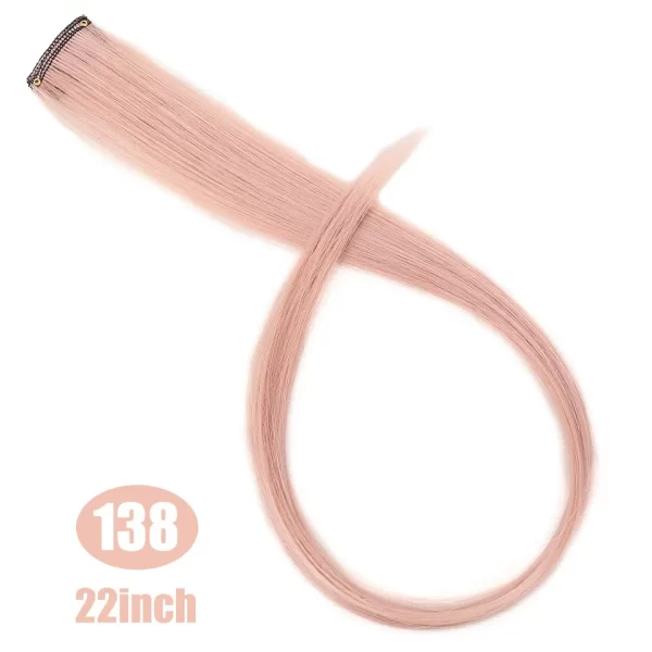 Synthetic 18" Feathers Hair Clip in One Piece Hair Extension DIY Colorful Hairpiece For Fashion Beautiful Girls - Image 59