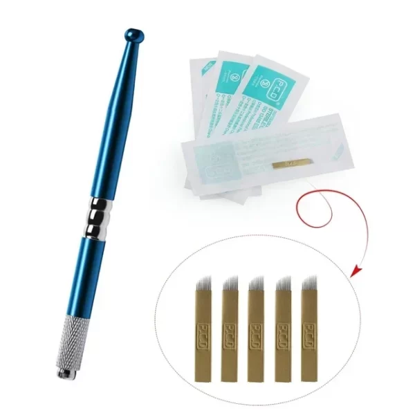 Manual Tattoo Pen Machine Permanent Makeup Eyebrow Hand Tool 3D Microblading Eyebrow Tattoo Tool Supply with 5p Tattoo Needle - Image 11