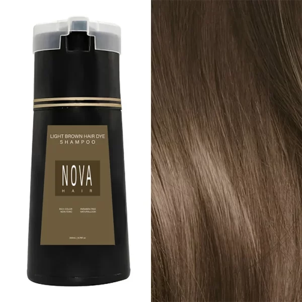 Nova Hair Dye Shampoo Quick Coloring Natural Harmless Cover White Grey Shampoo 3-in-1 Cleaning Nourishing Hair Dye Product - Image 9