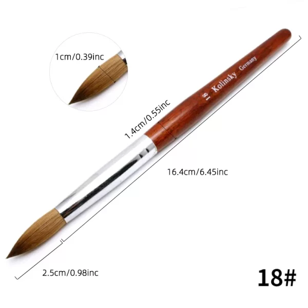 Kolinsky Hair Nail Brush Good Quality Nail Art Mink Brush Wood Handle Gel Nail Builder Manicure Brush Drawing Tools Size 8-24 - Image 11