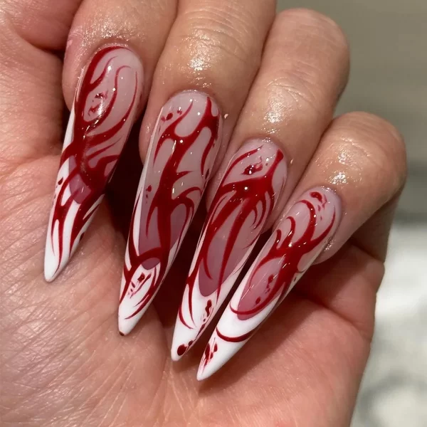 Halloween Cool Spice Style Spider Skull False Nails Purple Halo Dyeing Detachable Finished Fake Nails Press on Nail with Glue - Image 3