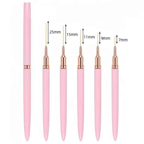 7/9/11/15/25mm Nail Liner Brush Set Drawing Lines Stripe Painting Flower Pen Nail Art Manicure DIY Manicure Design Accessories - Image 8