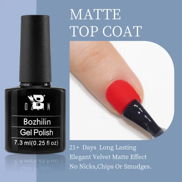 BOZLIN 5ml 4 In 1 No Wipe Painting Gel Varnish Black White Color Painting Liner Nail Art Glitter UV Gel Top Coat Manicure Polish - Image 15