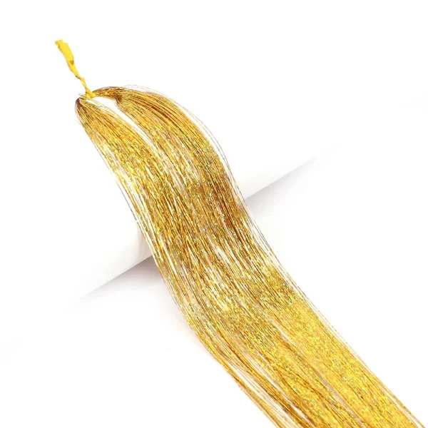 Colourful Shiny Threads Glitter Hair Tinsel Kit Gold Silk HairGlitter String Extensions Accessories For Women Headdress - Image 21