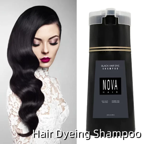 Nova Hair Dye Shampoo Quick Coloring Natural Harmless Cover White Grey Shampoo 3-in-1 Cleaning Nourishing Hair Dye Product - Image 2