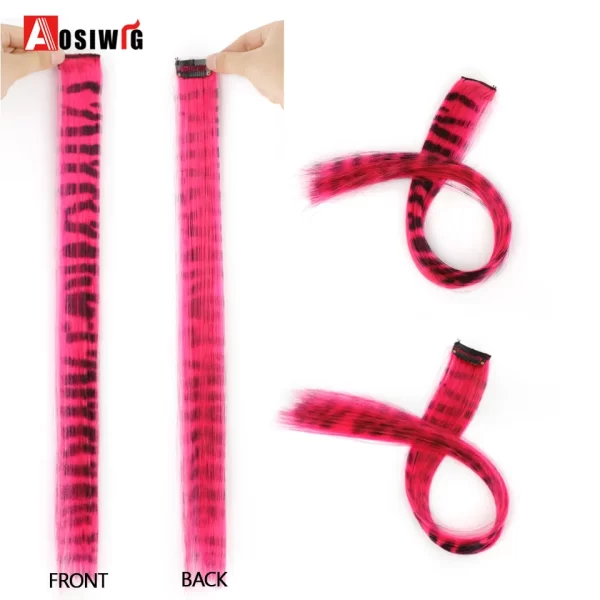 Synthetic 18" Feathers Hair Clip in One Piece Hair Extension DIY Colorful Hairpiece For Fashion Beautiful Girls - Image 3
