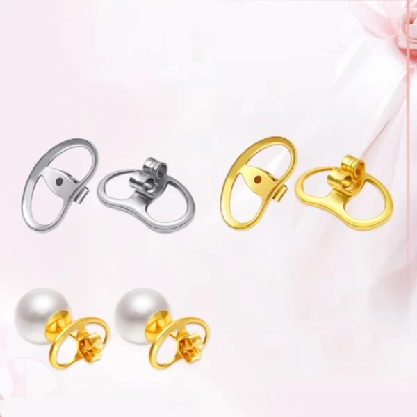 4pcs Big Earring Lifters Metal Earring Stoppers Backings Pierced Safety Ear Backs Replacement Backstops for Women Girls - Image 4