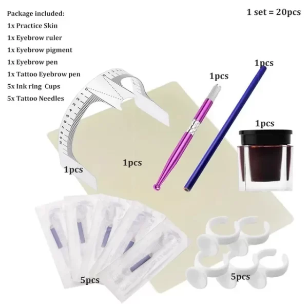 1 Set 3D Microblading Pen Tattoo Training Kit Eyebrow Tattoo Practice Professional Permanent Makeup Tattoo Eyebrow Wholesale - Image 17