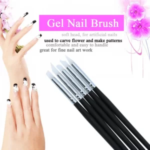 Nail Art Brush Pen Silicone Head Nail Brush Set Acrylic Painting Drawing Carving Pen UV Manicure Dotting Tool