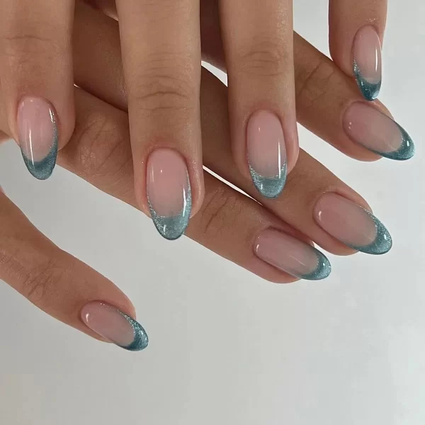 24pcs French Cat Eyes False Nails Almond Head Fake Nails for Manicure Beauty Glitter Shiny Artificial Nail Patch Press on Nails - Image 3