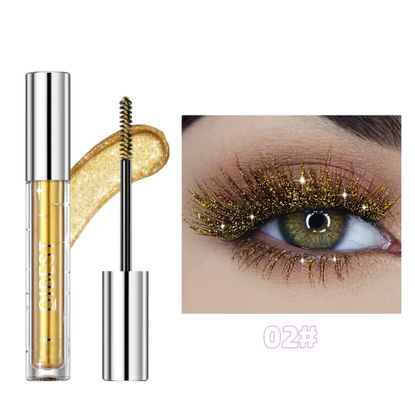 1 PC Diamond Mascara Shining Galaxy Sequins Sweat Proof Glitter Eyelashes Quick Dry Lasting Curling Thick Mascara Shimmer Makeup - Image 8