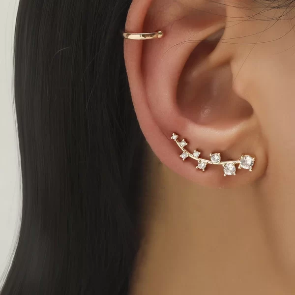 Cartilage Conch Fake Without Piercing Cuff Earring Earcuff Wrap Rock No Women Crystal Clip Ear Adjustable - Image 15