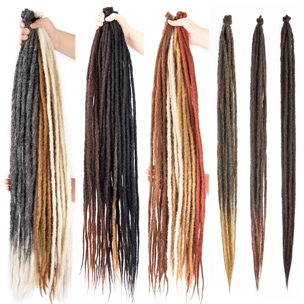 5 Strands Reggae Synthetic 20 36inch Handmade Dreadlocks Hair Extensions Faux Locks Crochet Hair Braid Hairpiece For Women/Men - Image 3