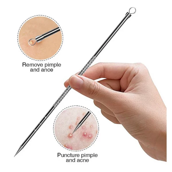 4Pcs Blackhead Acne Remover Set Beauty Skin Care Pore Cleaner Acne Needle Pimple Stainless Steel Pimple Needles Removal Tools - Image 5
