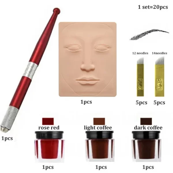 1 Set 3D Microblading Pen Tattoo Training Kit Eyebrow Tattoo Practice Professional Permanent Makeup Tattoo Eyebrow Wholesale - Image 10