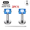 2/10PCS G23 Titanium Piercing Jewelry Ear Cartilage Tragus Heart Flat Back Stud Earrings 16G CZ Internal Thread Labret Lip Ring - Image 27