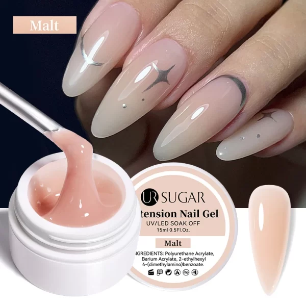 UR SUGAR 15ml White Extension Gel Nail Polish Acrylic Construct Hard Gel Semi Permanent Varnish Nude Pink Gel Polish UV Manicure - Image 21