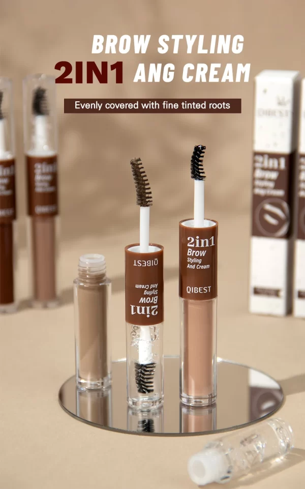 Double-head Eyebrow Styling Cream Waterproof 3D Eyebrow Tattoo Tint Transparent Setting Gel Wild Brow Pomade Quick-drying Makeup