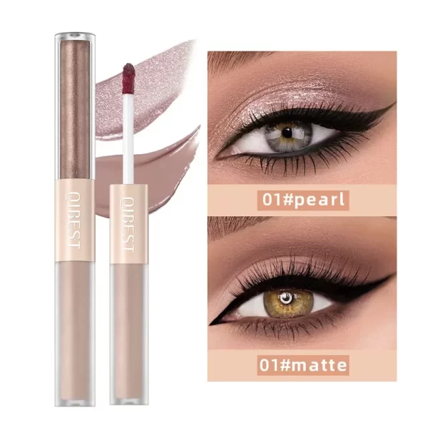 Double-head Matte Shimmer Liquid Eyeshadow Glitter Eye Makeup Pearlescent Lying Silkworm Shiny Natural Long-lasting Cosmetics - Image 7