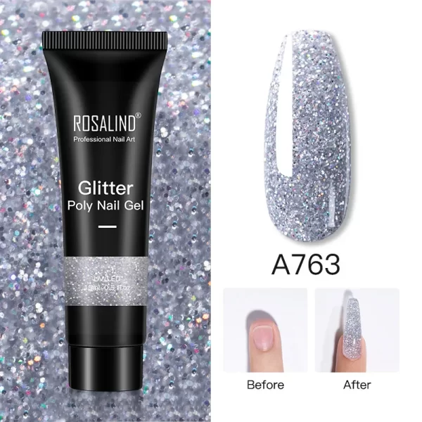 ROSALIND Multicolor Poly Nail Polish Gel Acrylic Extension Gule Profession Semi Permanent Resin Art Crystal Nail Glue 15ML/30ML - Image 30